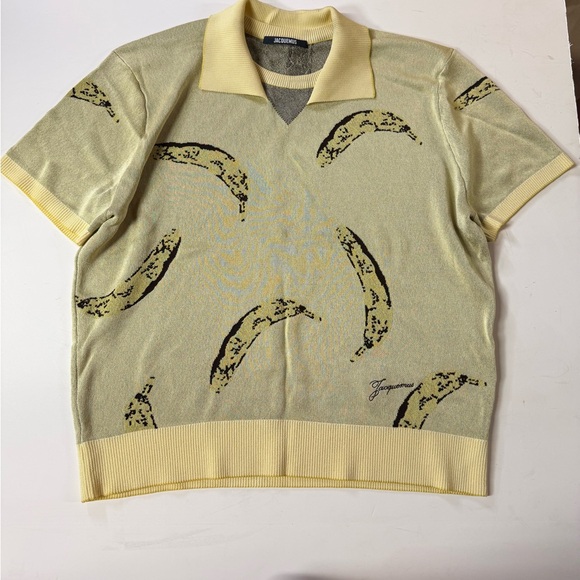 Jacquemus Light Yellow Banana Print Polo Shirt